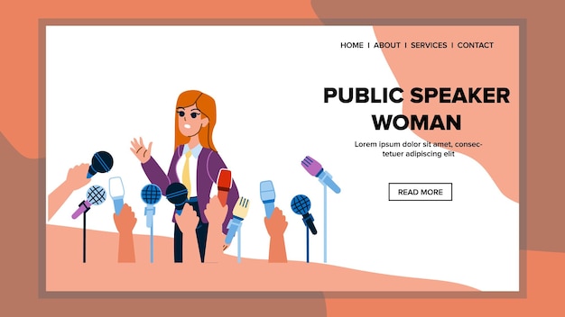 Vector public speaker woman vector