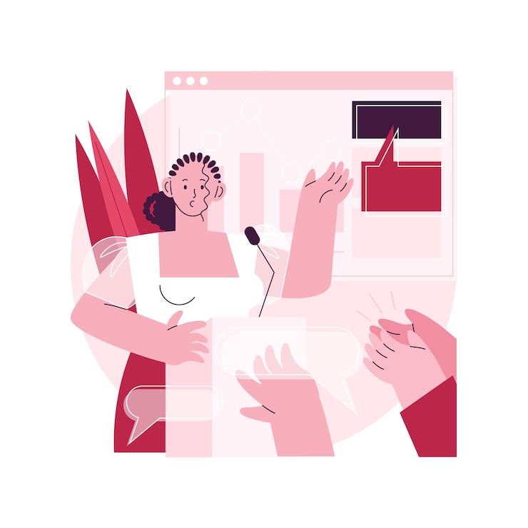 Vector public speakers profiles abstract concept vector illustration