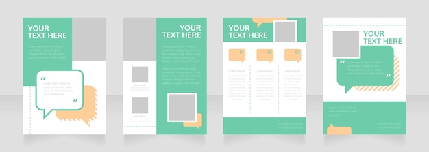 ベクトル 人前で話すコース空白のパンフレットのレイアウトデザイン吹き出しテキスト用の空のコピースペースが設定された垂直ポスターテンプレート既製の企業レポートコレクション編集可能なチラシ用紙ページ
