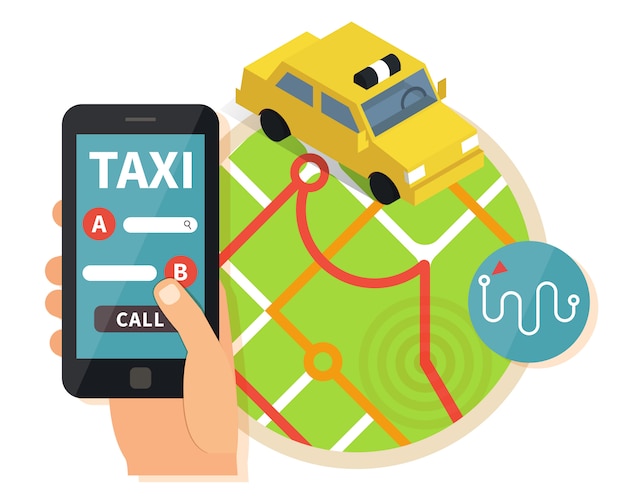 벡터 공공 택시 온라인 서비스