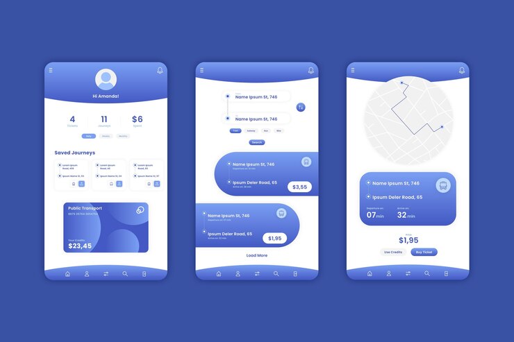 Vector public transport application template