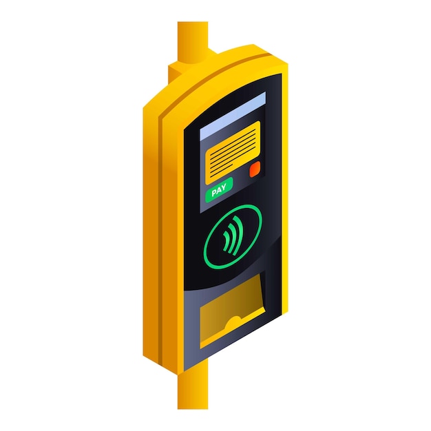 Vector public transport payment terminal icon isometric of public transport payment terminal vector icon for web design isolated on white background