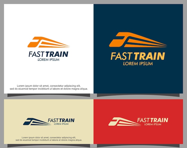 Vector public transportation fast train logo template