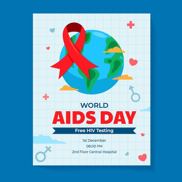 Vector publication poster design of world aids day