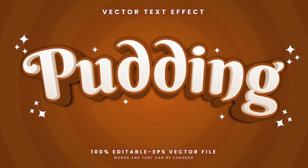 Pudding 3D カートゥーン エディテーブル テキスト エフェクト テンプレート
