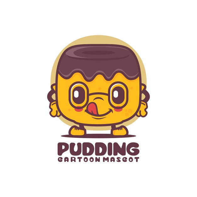 Pudding cartoon mascot food vector illustration