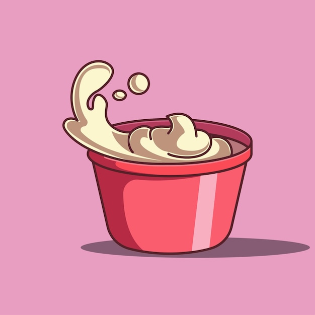 Vector pudding cream cartoony vector illsustration