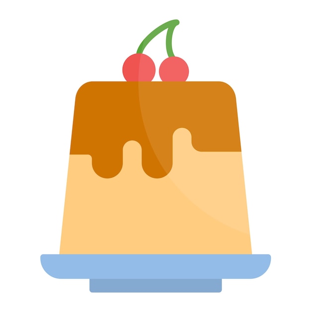 Pudding Flat Illustration