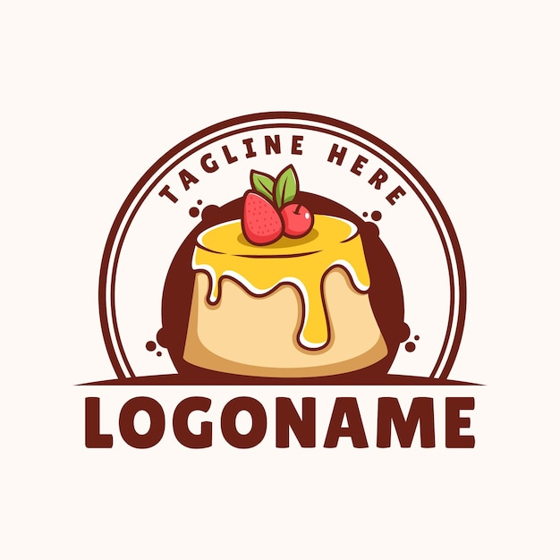 Vector pudding logo bakery logo template suitable for restaurant and shop