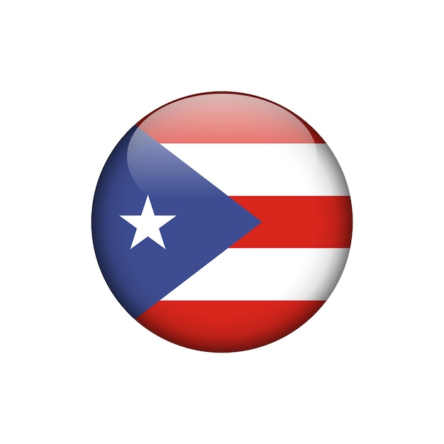 Векторный шаблон кнопки круга флага Пуэрто-Рико