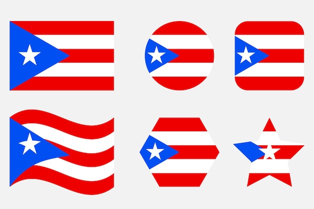 Puerto Rico flag simple illustration for independence day or election