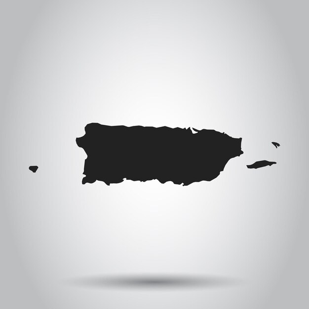 Vector puerto rico vector map black icon on white background