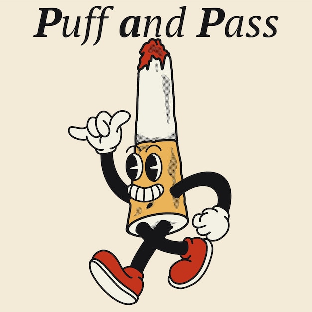 Puff and Pass With Joint Groovy Character