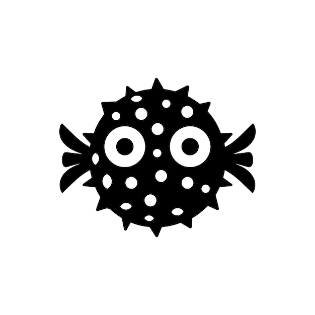 Icona di pesce palla su sfondo bianco semplice illustrazione vettoriale