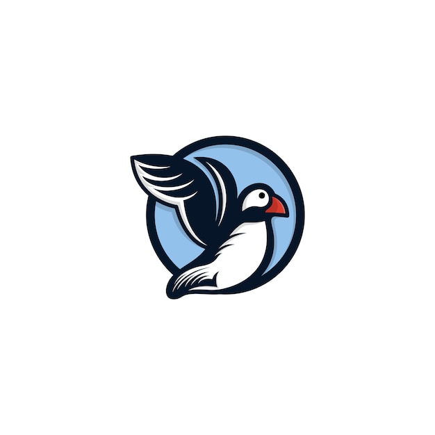 Vector puffin bird logo template