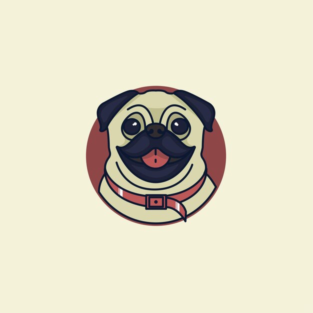 Vector pug dog illustration vector