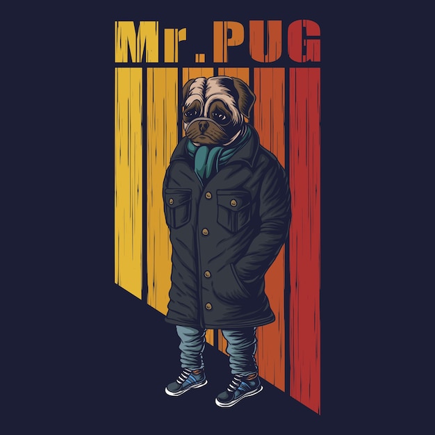 Pug dog mode illustratie