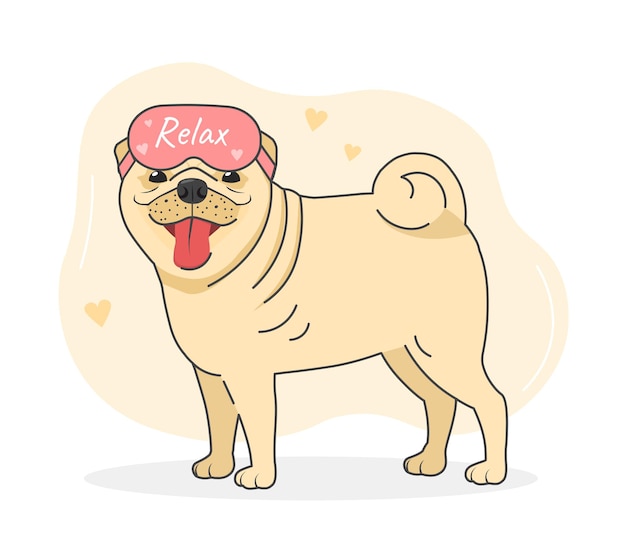 Vector pug dog sticker