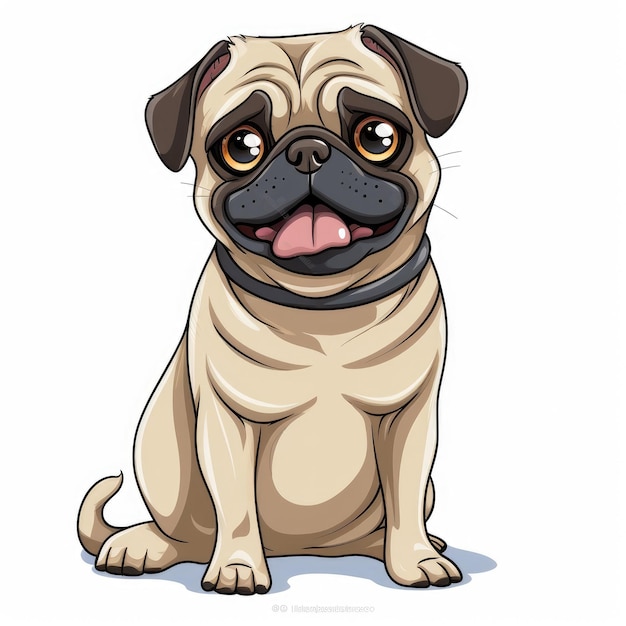 Pug Dog Vector Cartoon