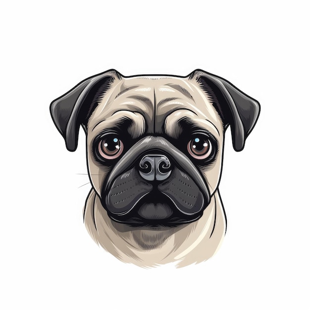 Vector pug dog vector