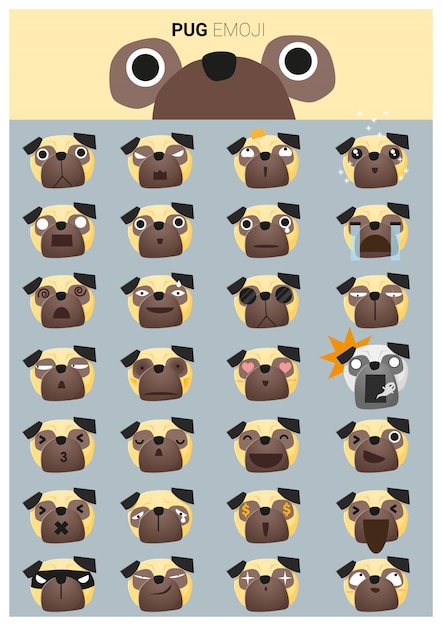 Icone di emoji pug