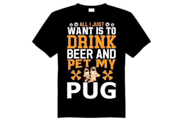 pug tshirt design vector file