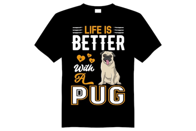 Pug tshirt design vector file