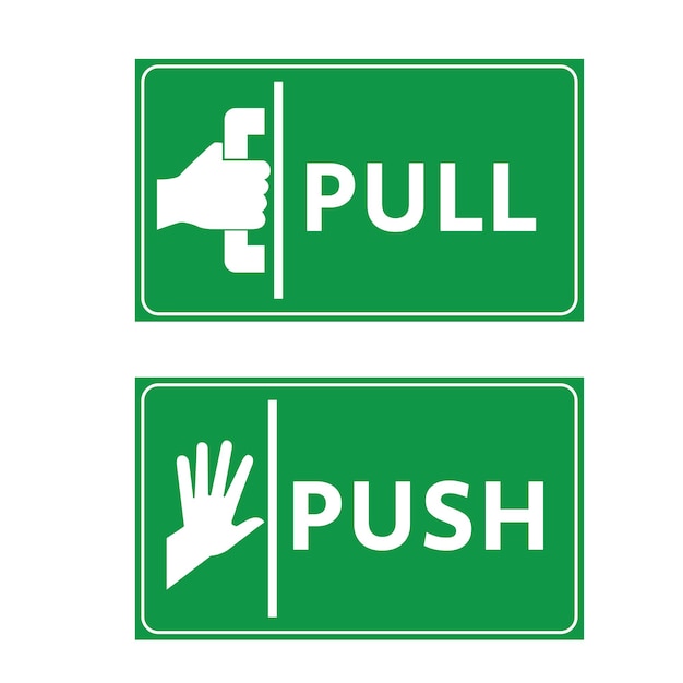 Premium Vector | Pull and push sign