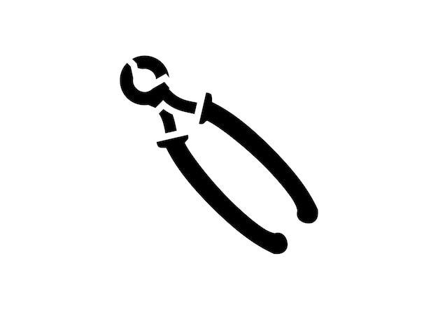 Puller pliers Simple illustration in black and white