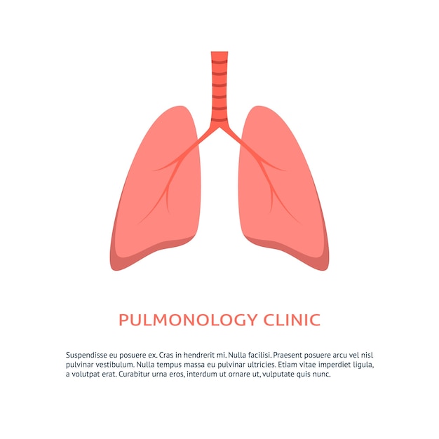 Banner della clinica polmonare con il simbolo dei polmoni sani