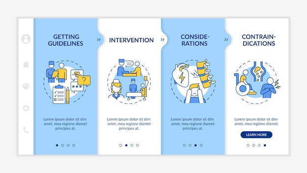 Pulmonary rehab process onboarding vector template