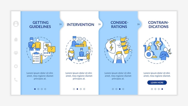 Vector pulmonary rehab process onboarding vector template