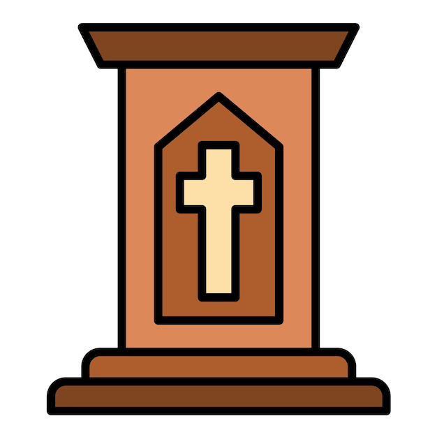 Pulpit Flat Illustration