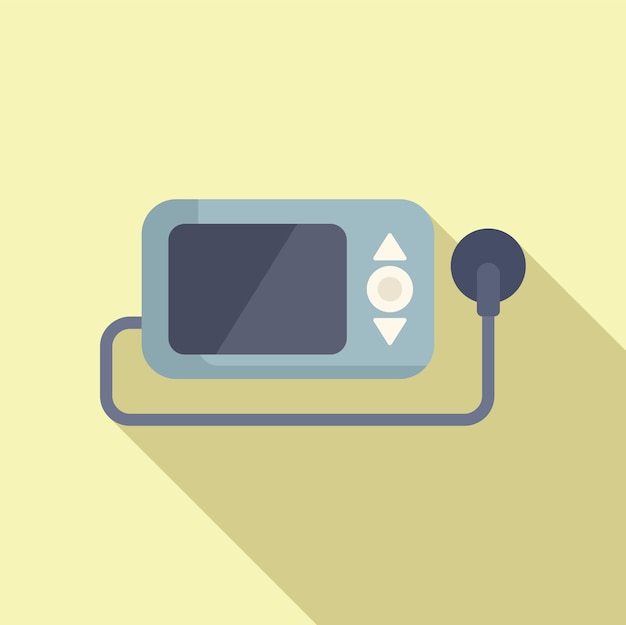 Pulse device examination icon flat vector Check test