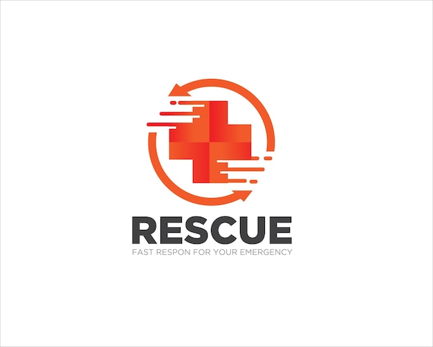 Vector pulse fast rescue logo for emergency service and medical service