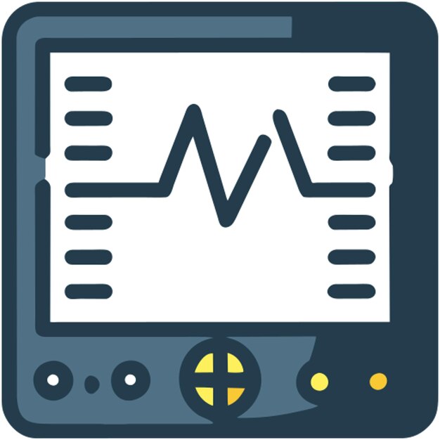 Vector pulse icon colored outline