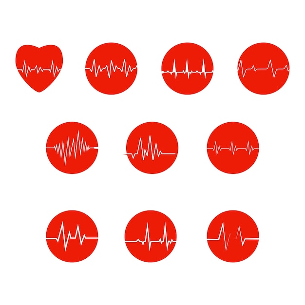 Vector pulse line ilustration vector template