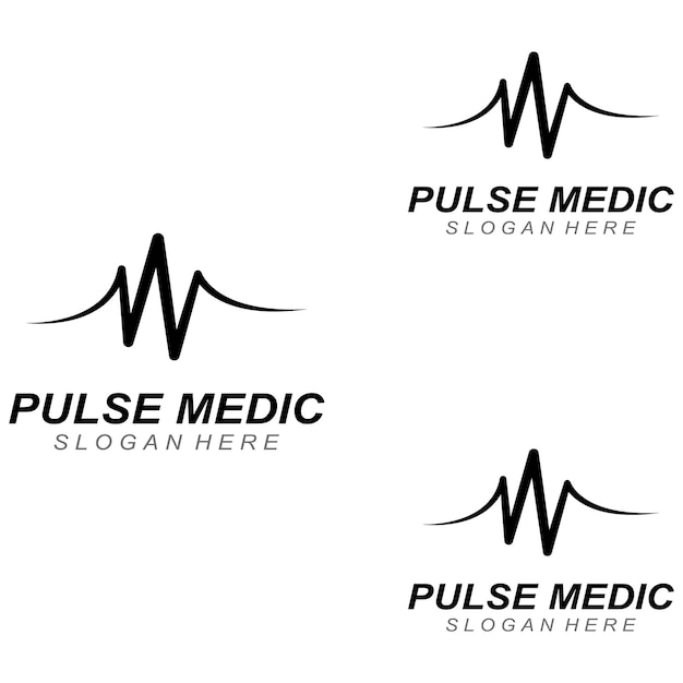 Pulse line or medical wave Vector logo design concept illustration template