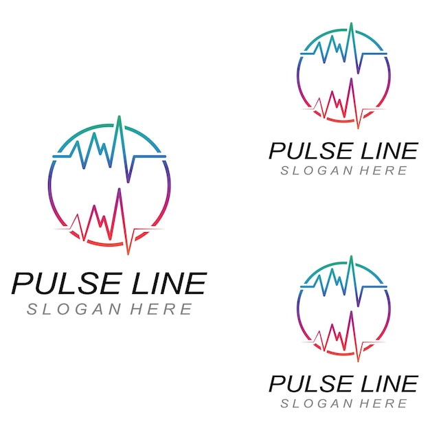 Pulse line or medical wave Vector logo design concept illustration template