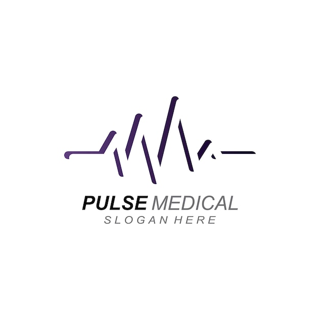 Pulse line or medical wave Vector logo design concept illustration template