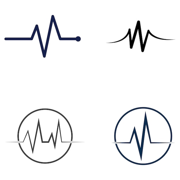 Vector pulse line or medical wave vector logo design concept illustration template