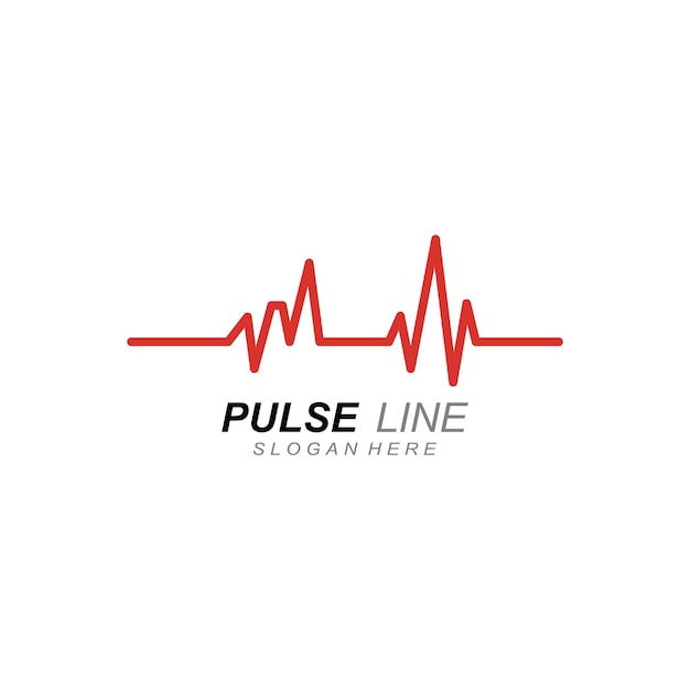 Pulse line or medical wave vector logo design concept illustration template