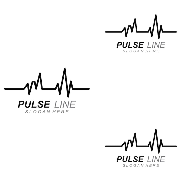 Linea del polso o onda medica modello di illustrazione del concetto di design del logo vettoriale