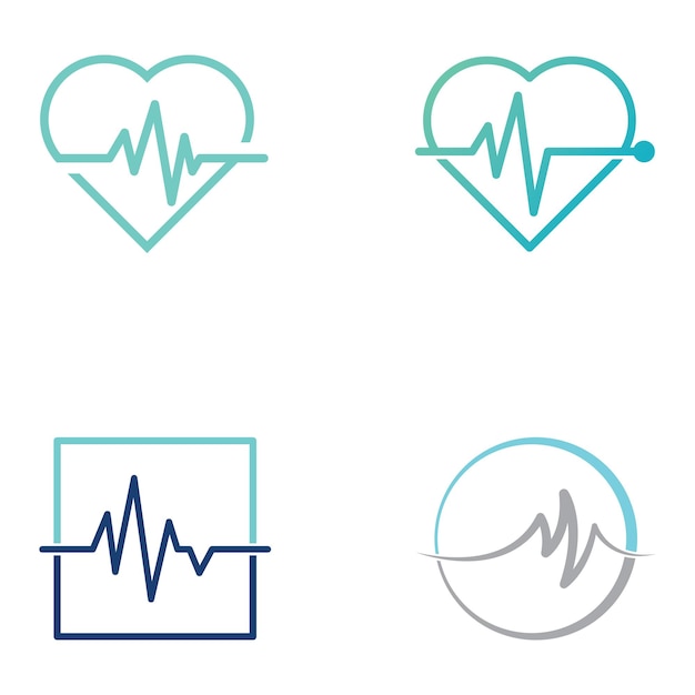 Pulse line or medical wave Vector logo design concept illustration template