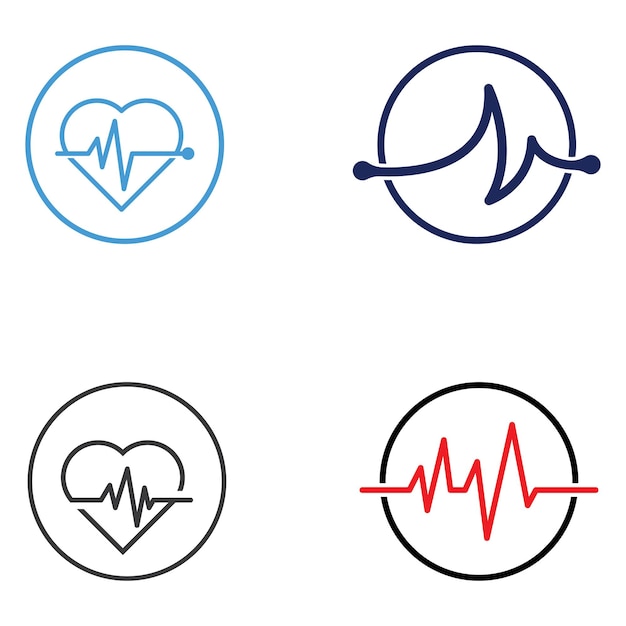 Импульсная линия или медицинская волна Векторный шаблон иллюстрации концепции дизайна логотипа