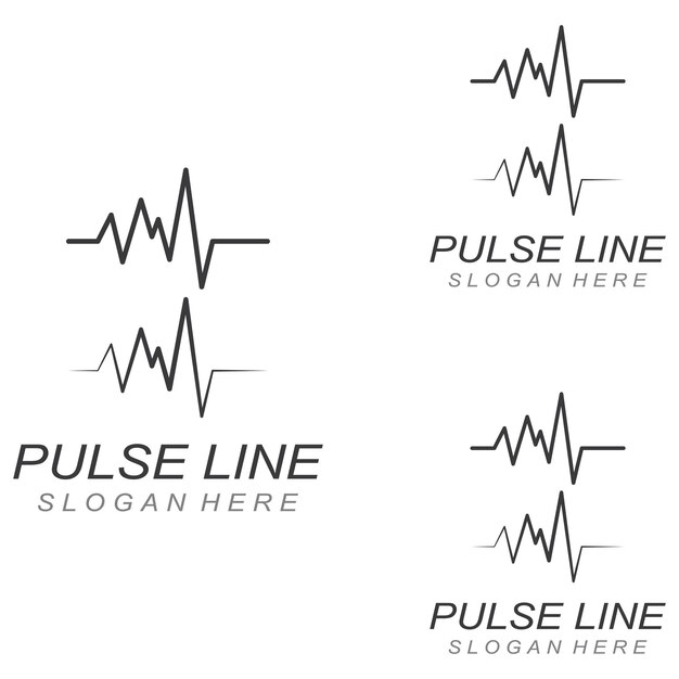 Pulse line or medical wave Vector logo design concept illustration template