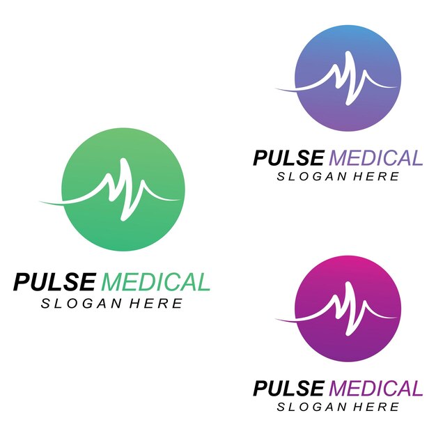 Pulse line or medical wave Vector logo design concept illustration template