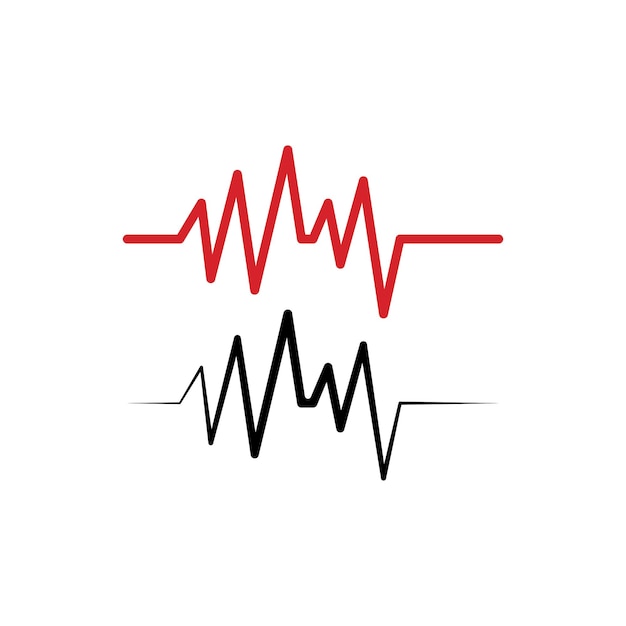Импульсная линия или медицинская волна векторный шаблон иллюстрации концепции дизайна логотипа