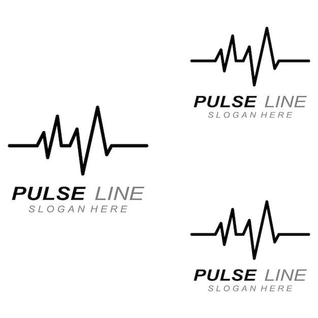 ベクトル パルスラインまたは医療波ベクトルロゴデザインコンセプトイラストテンプレート