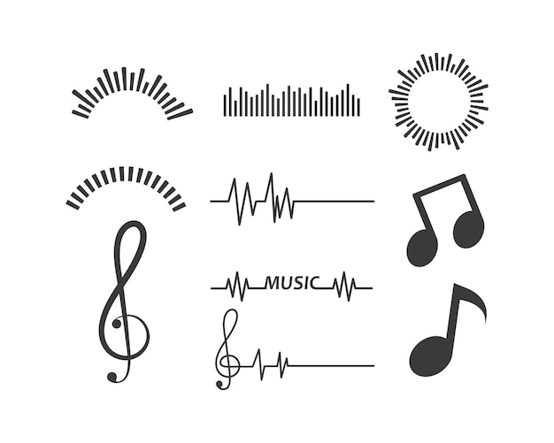 Vector pulse lineequaizer and sound effect ilustration logo vector icon